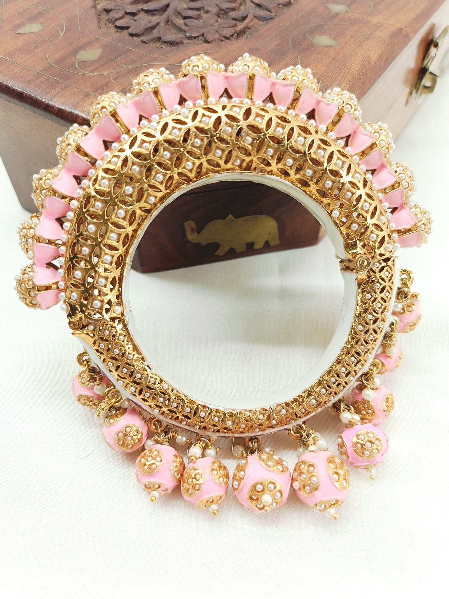 Bhanumati Baby Pink Antique Kada