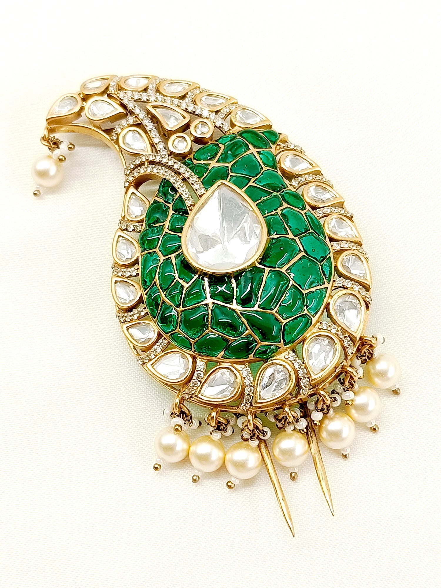 Priyanshu Green Kundan Dulha Kalgi