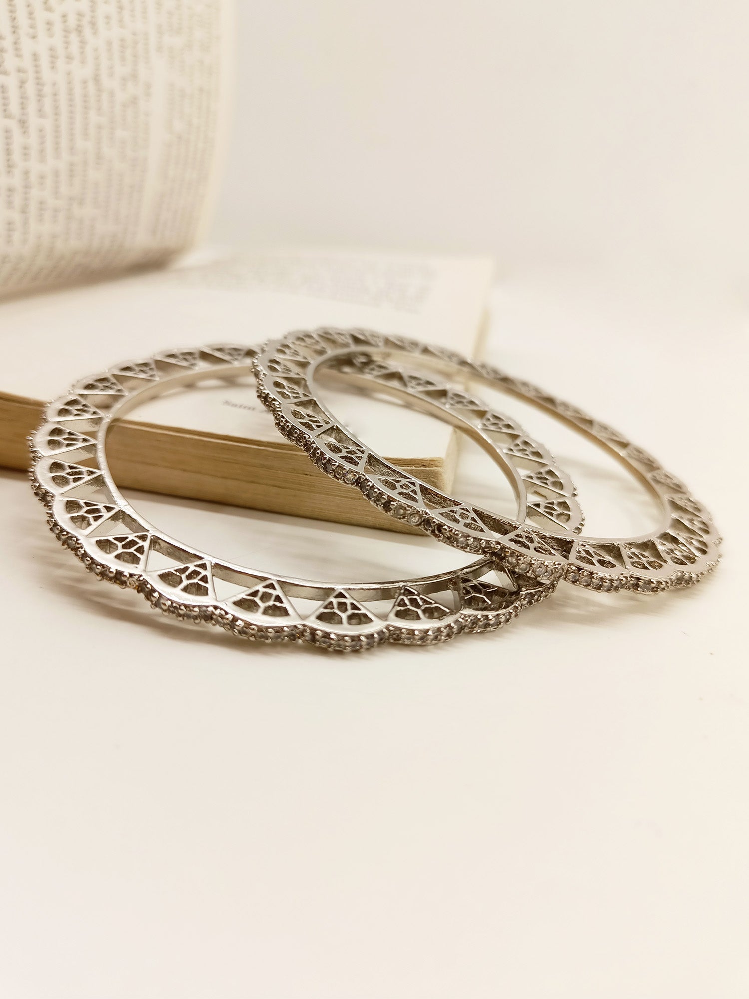 Maadri Designer American Diamond Bangles - qivii