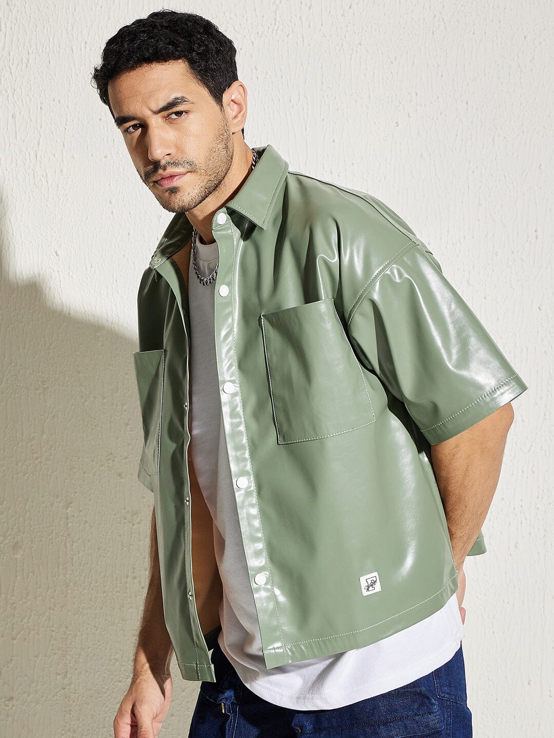 Olive Pu Shacket - qivii