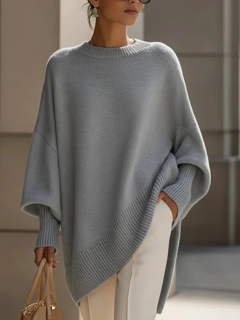Mona | Cozy Oversized Knit Poncho Sweater by Qivii