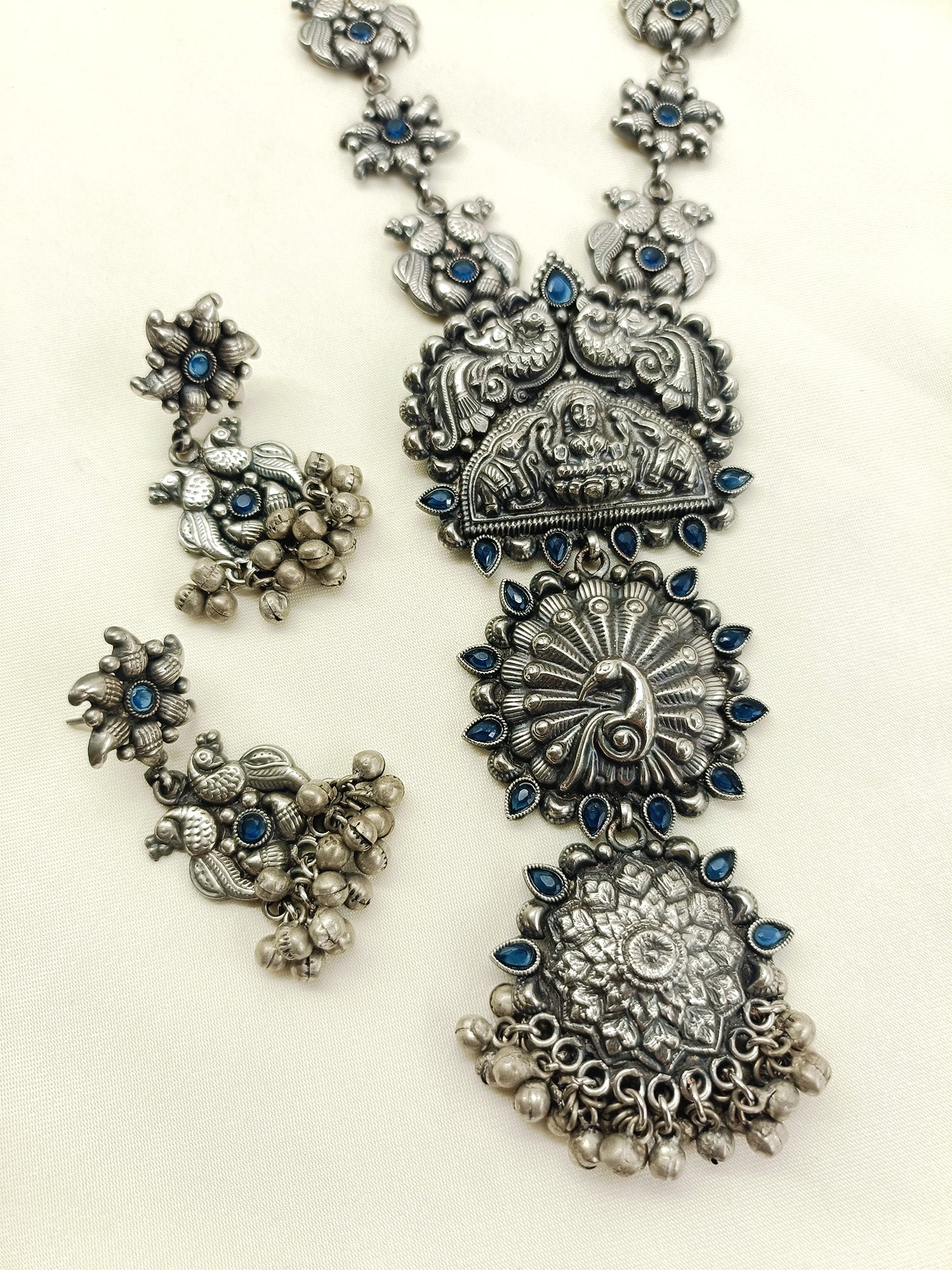 Suma Blue Oxidized Necklace Set