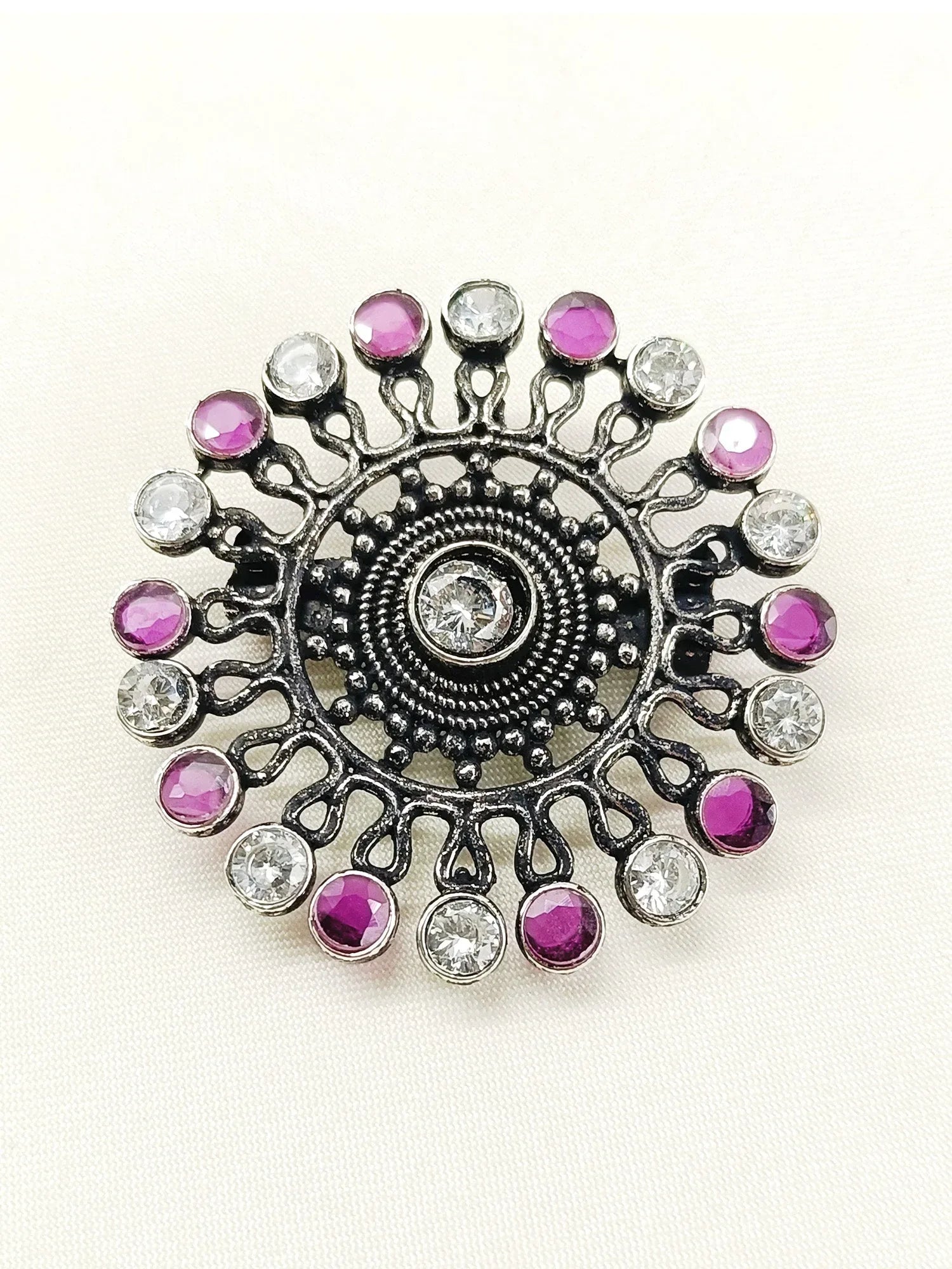Aradhay R&W Oxidized Brooch
