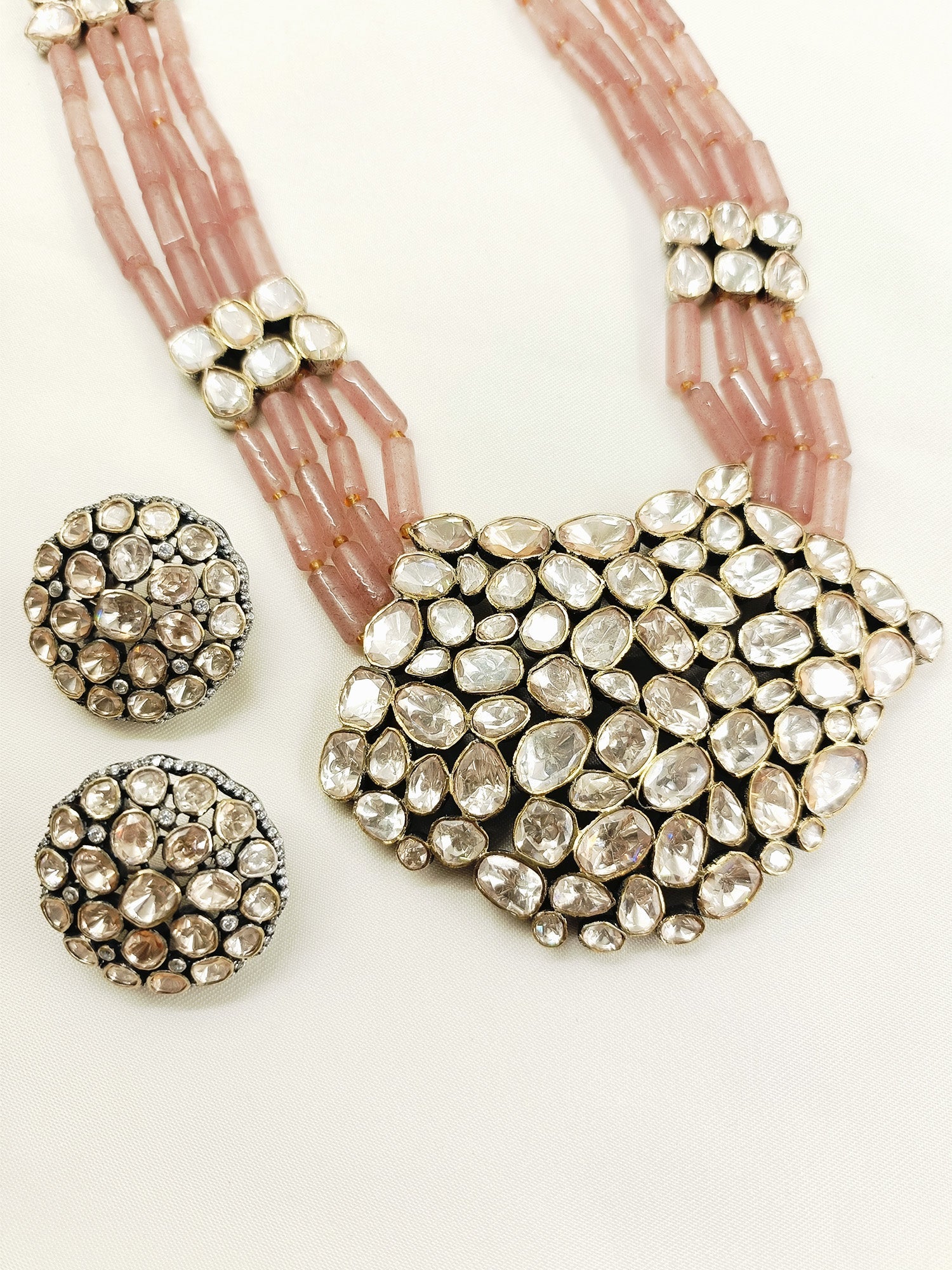 Aaliyah 92.5 Silver Moissonite Necklace Set