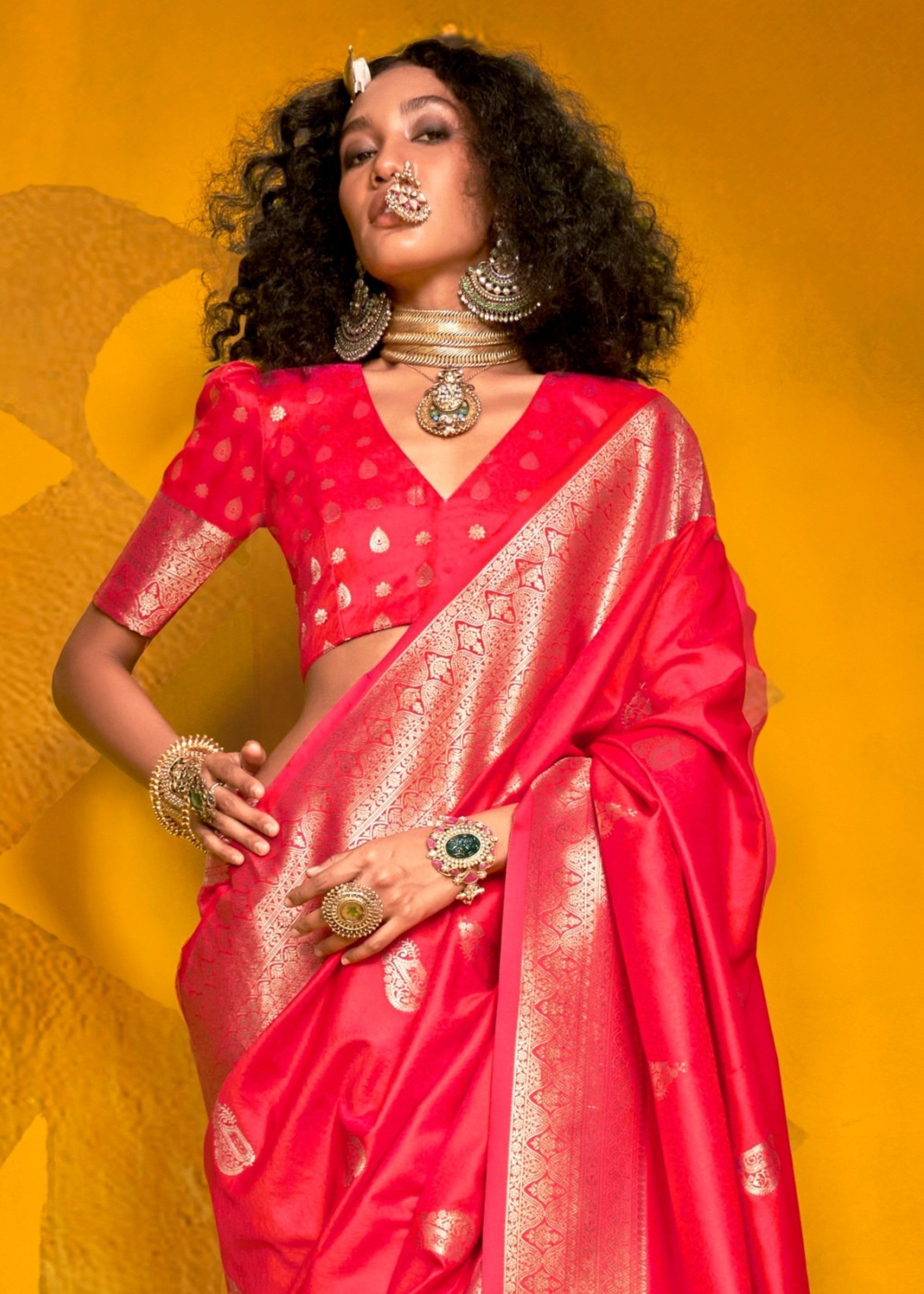 Megenta Two Tone Handloom Weaving Silk Saree - qivii