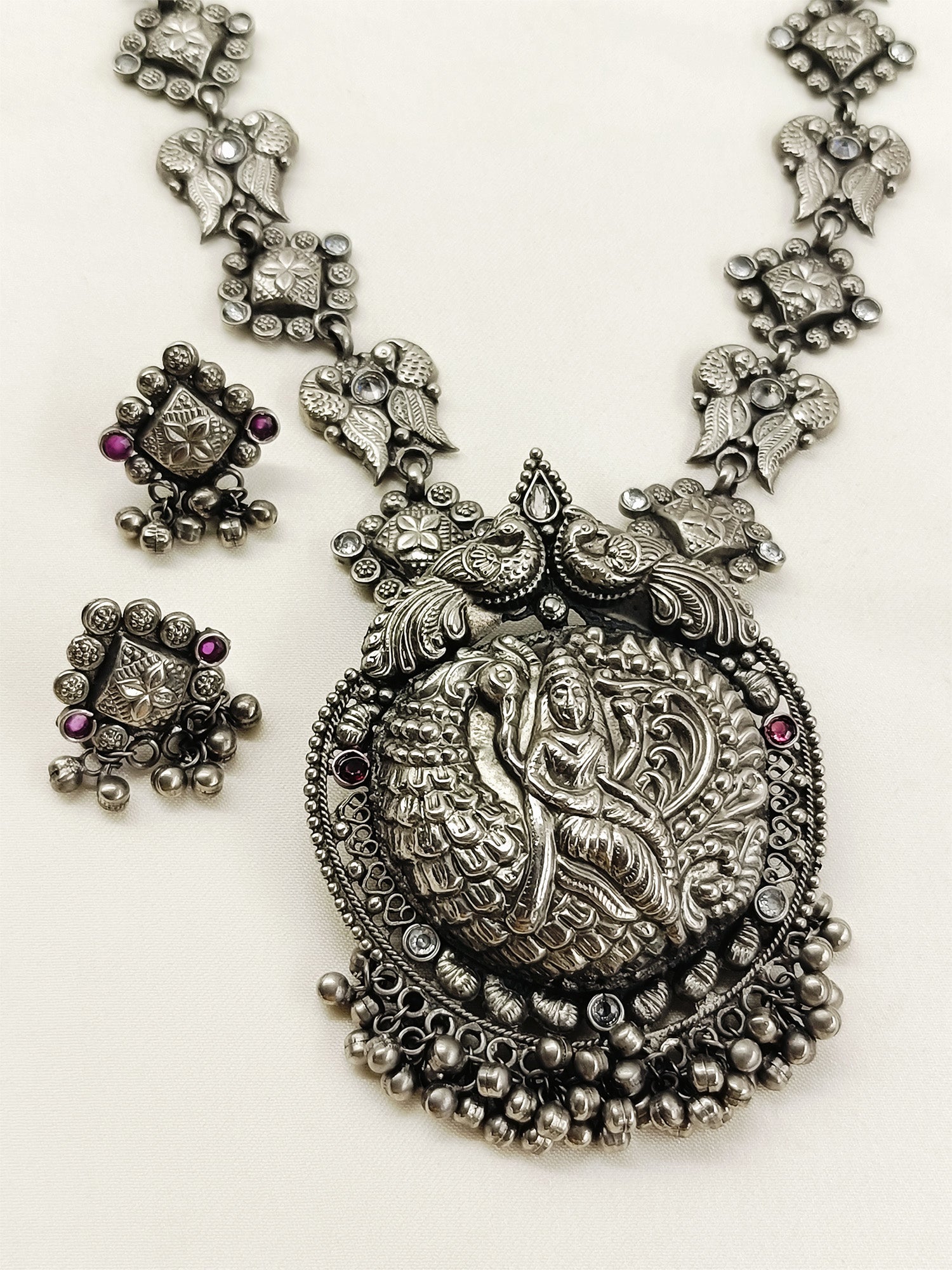 Krshnavi Plain Oxidized Necklace Set