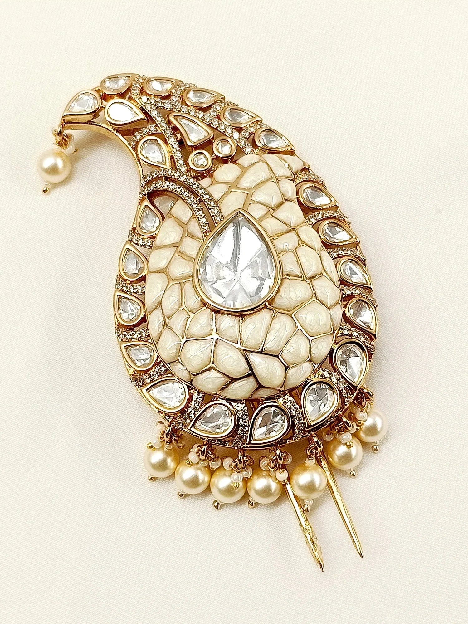 Aarav White Kundan Dulha Kalgi
