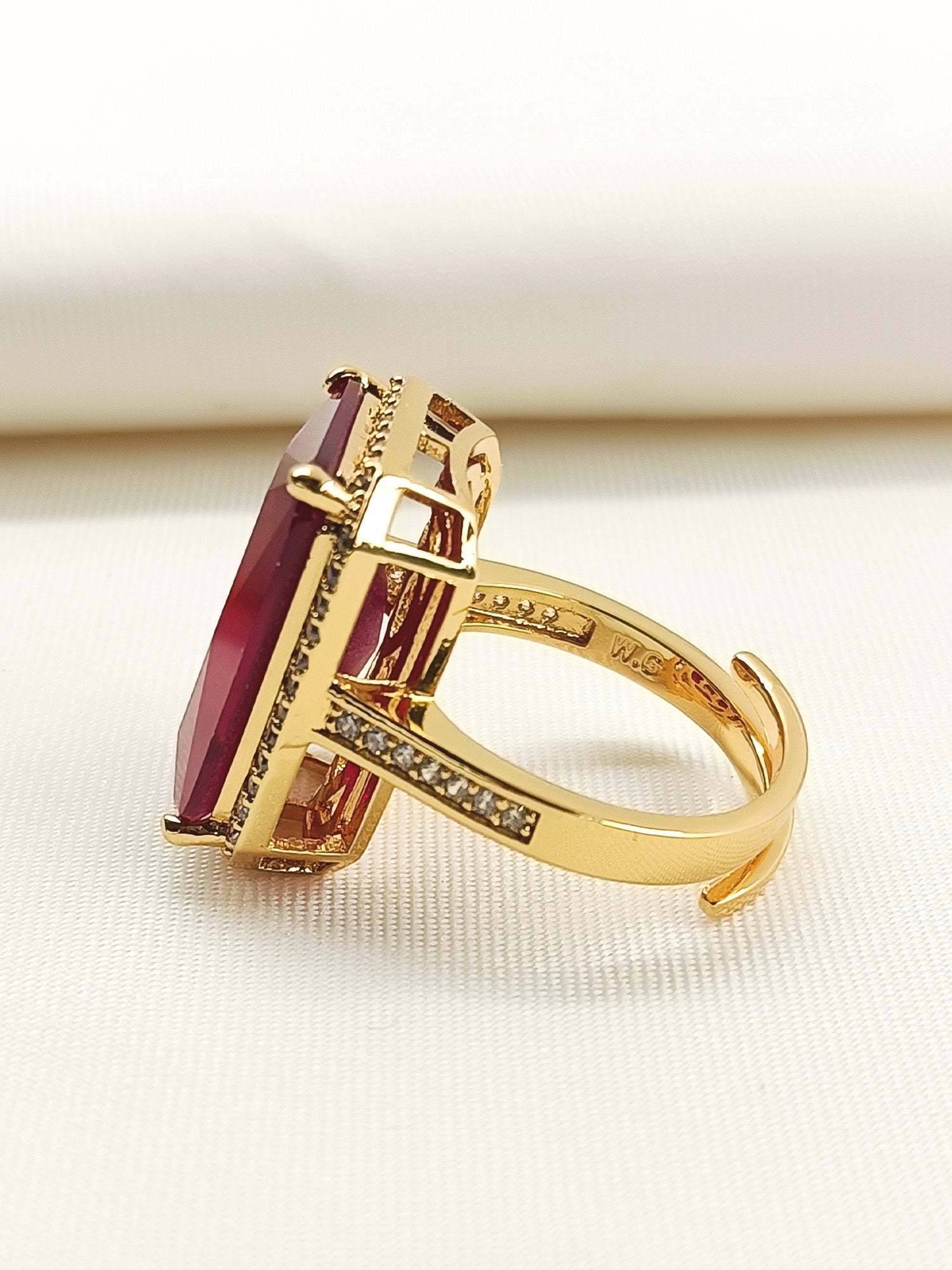 Lovemallow Ruby American Diamond Finger Ring