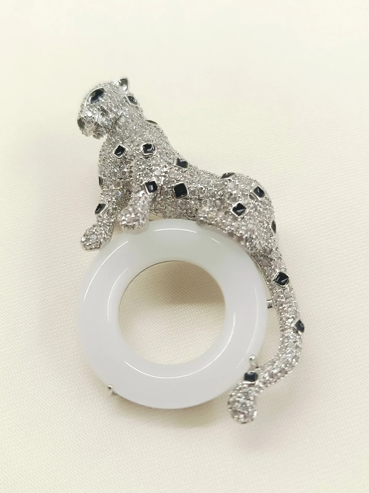 Sakina White Leopard Brooch