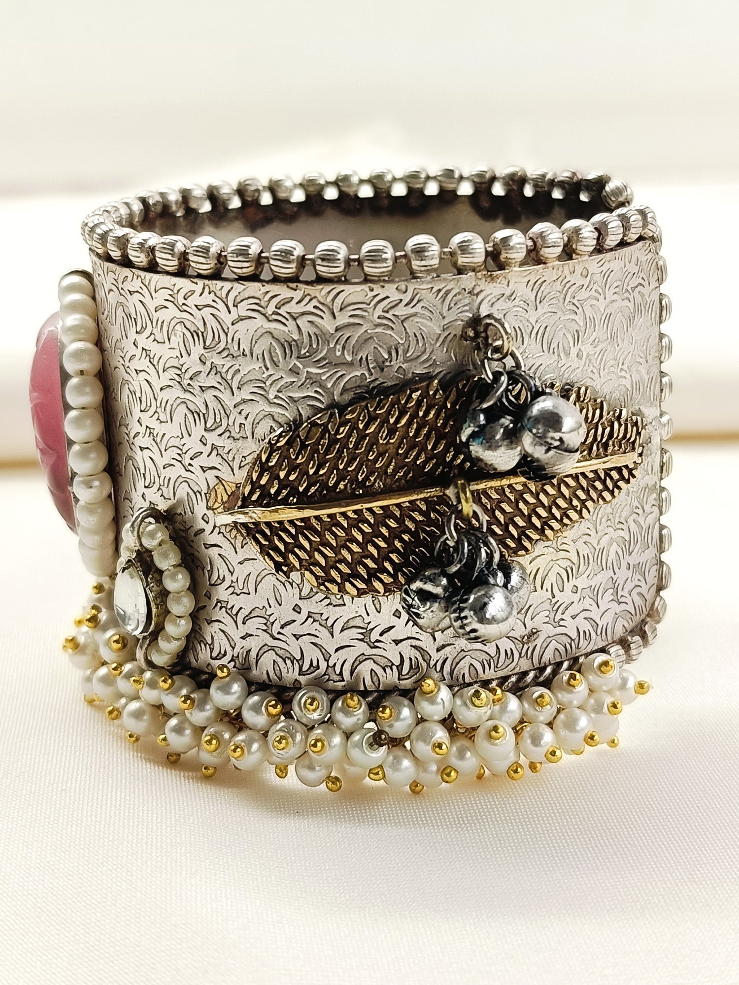 Tarunika Pink Oxidized Bracelet