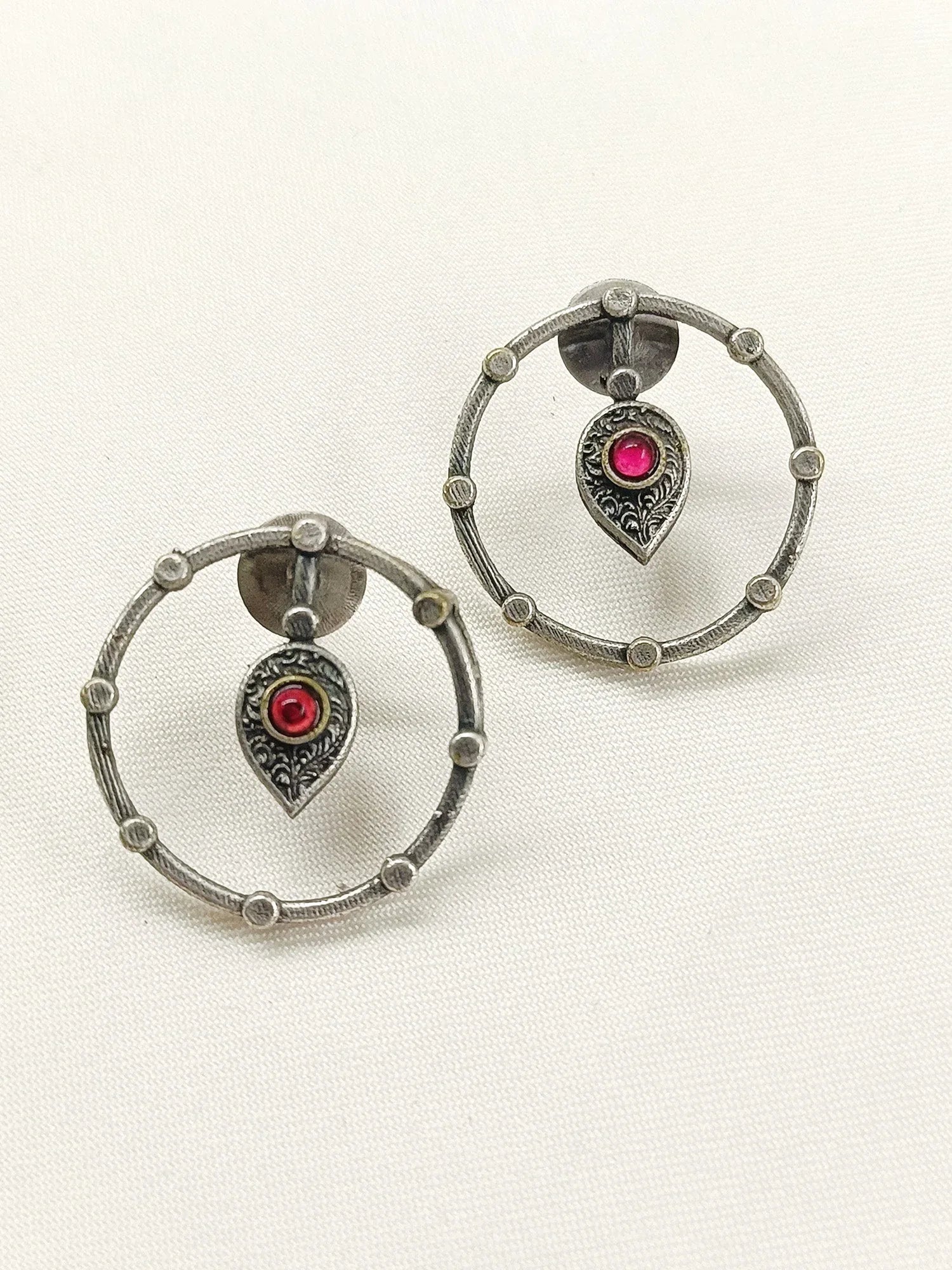 Rithun Red Oxidized Tops