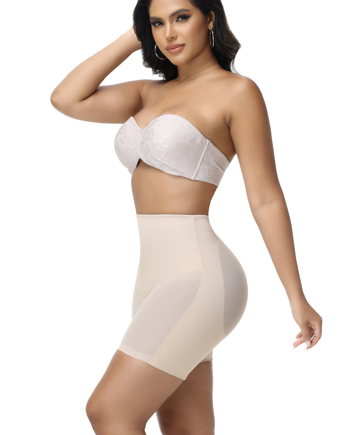 Women's Seamless Mesh High Waist Shapewear Shorts Thigh Slimmer Underwear - By Qivii