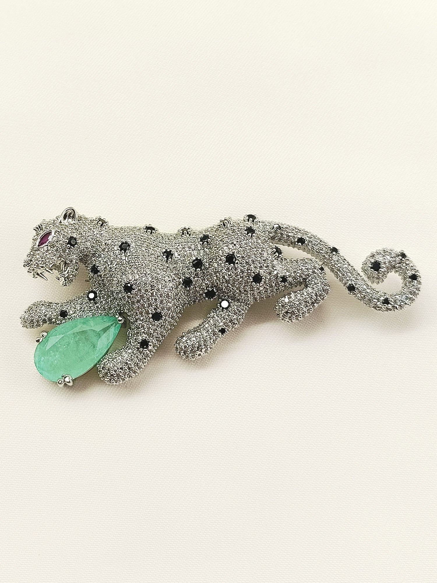 Kartik Mint Green Leopard Men's Brooch