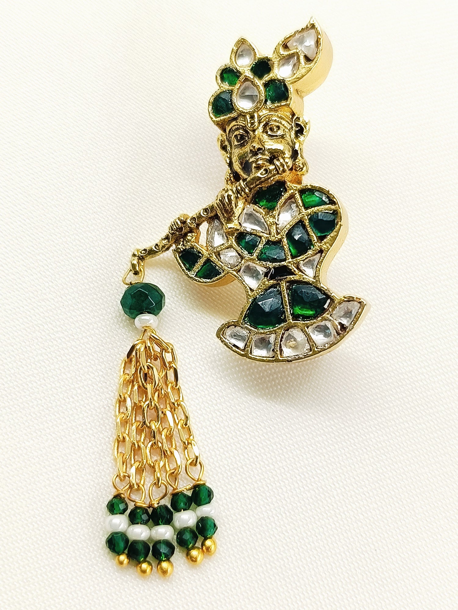 Maanav Green Krishna Ji Brooch