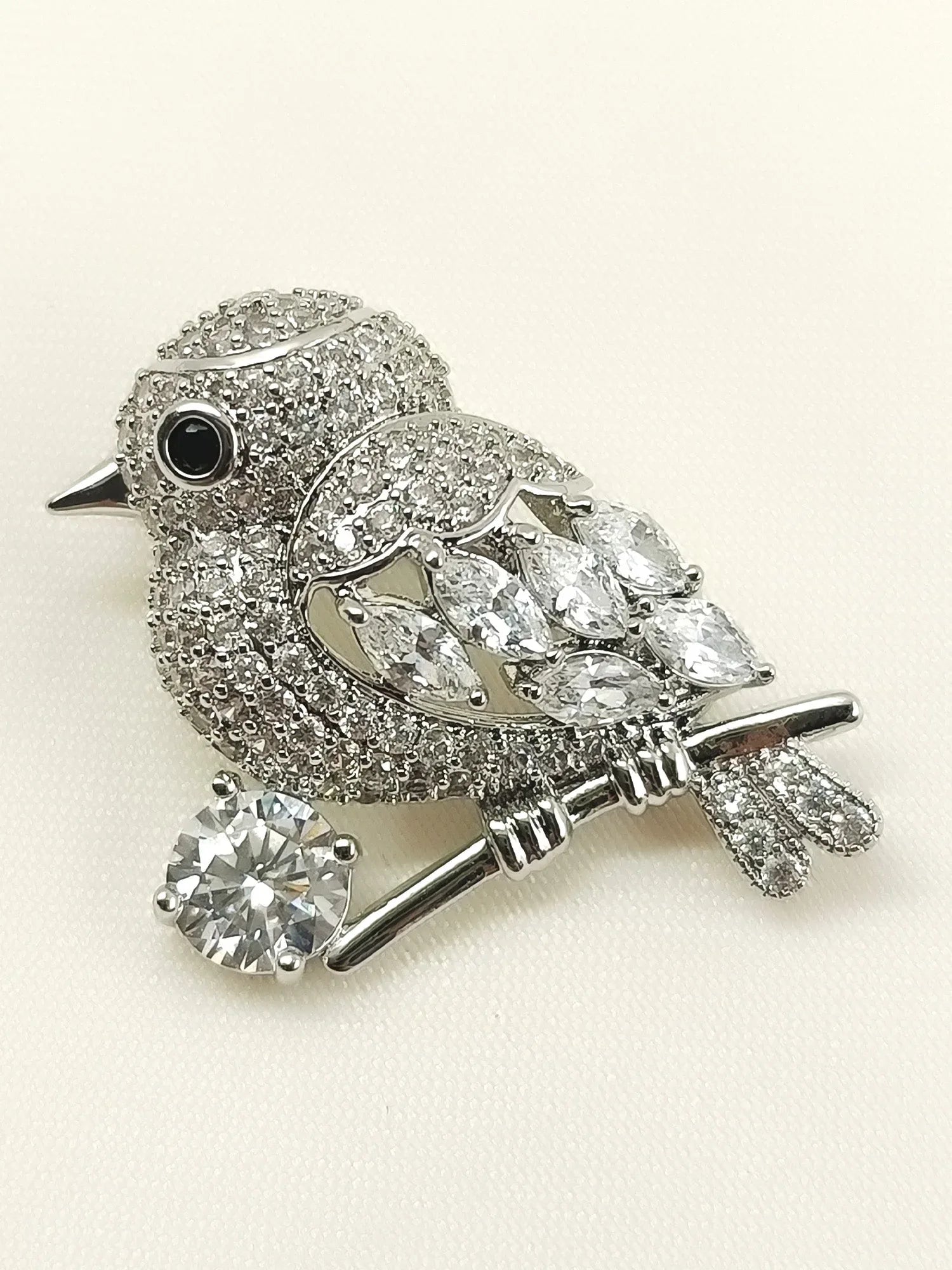 Aarya Silver Bird Brooch