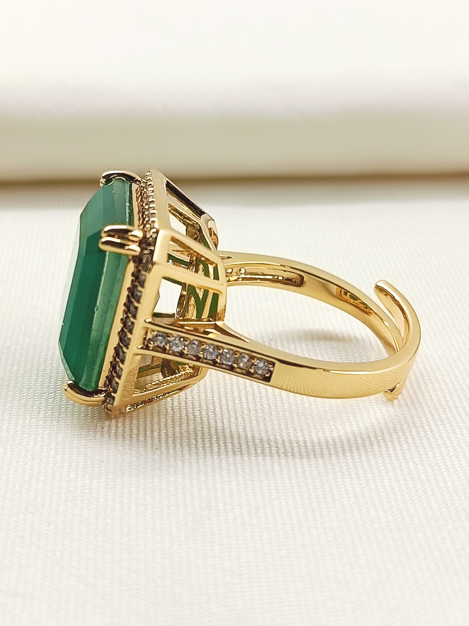 Kashi Green American Diamond Finger Ring