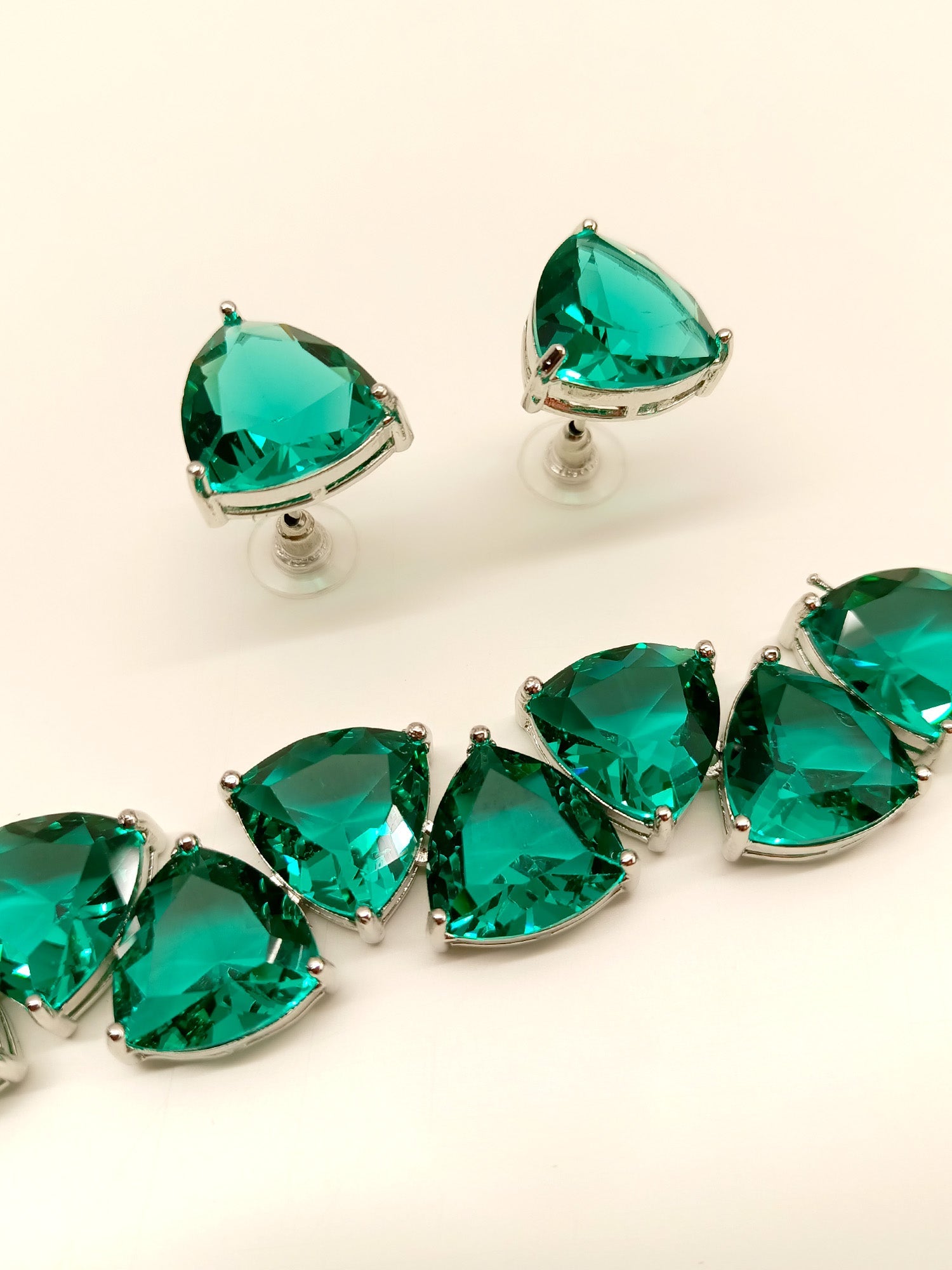 Prakriti Turquoise American Diamond Set - qivii