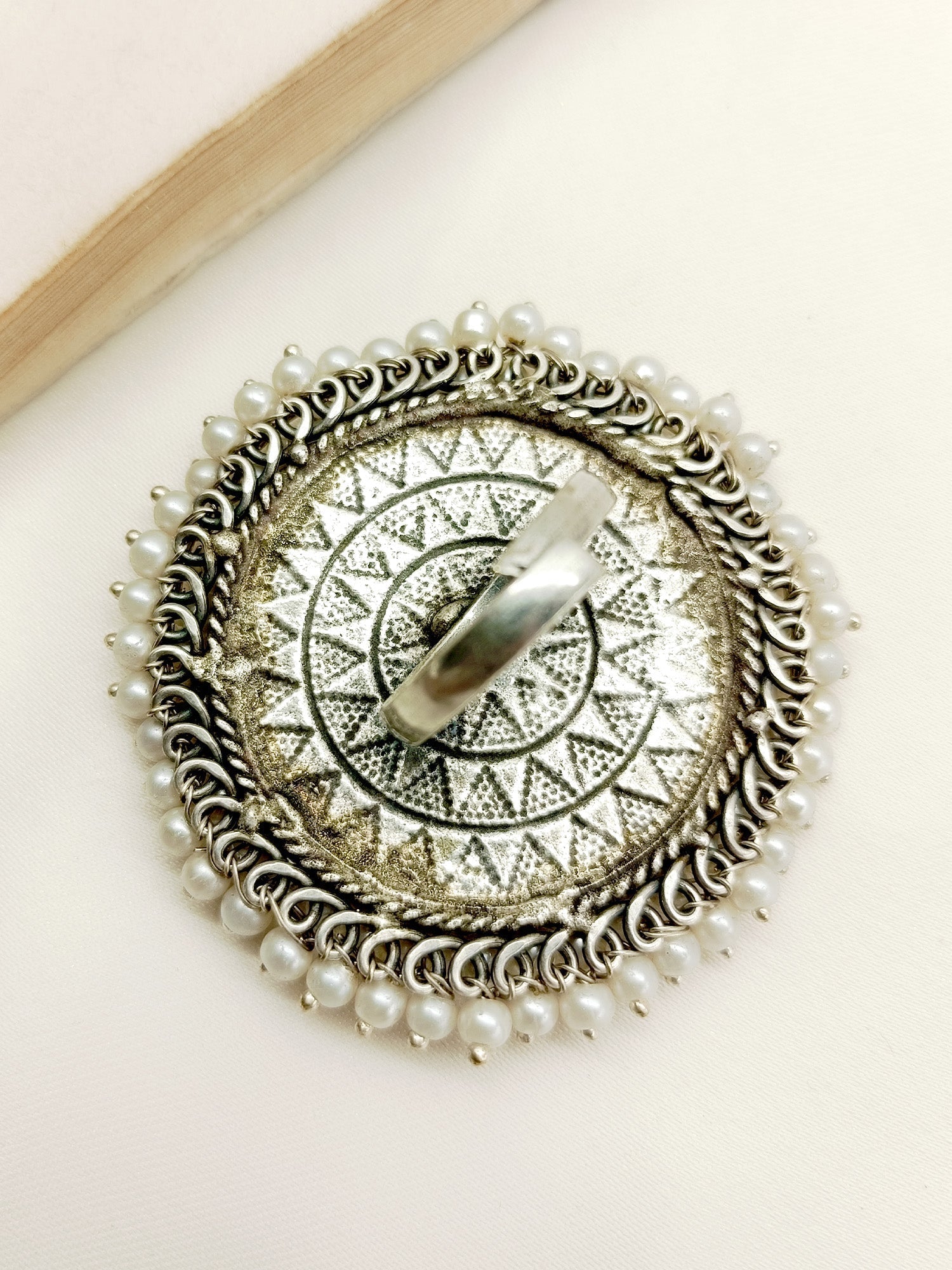 Amiyal Mint Green Oxidized Finger Ring - qivii