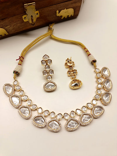 Amora White Kundan Necklace Set