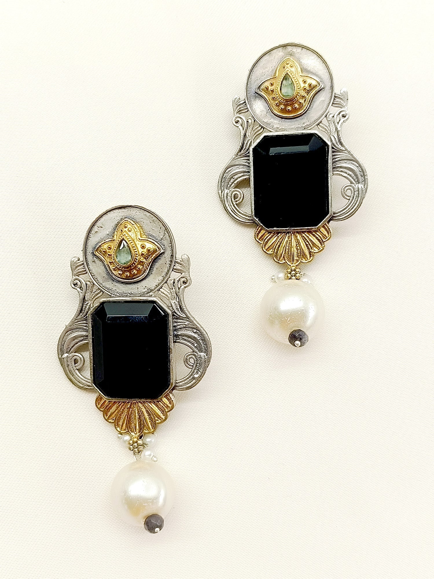 Mehala Black Oxidized Earrings - qivii