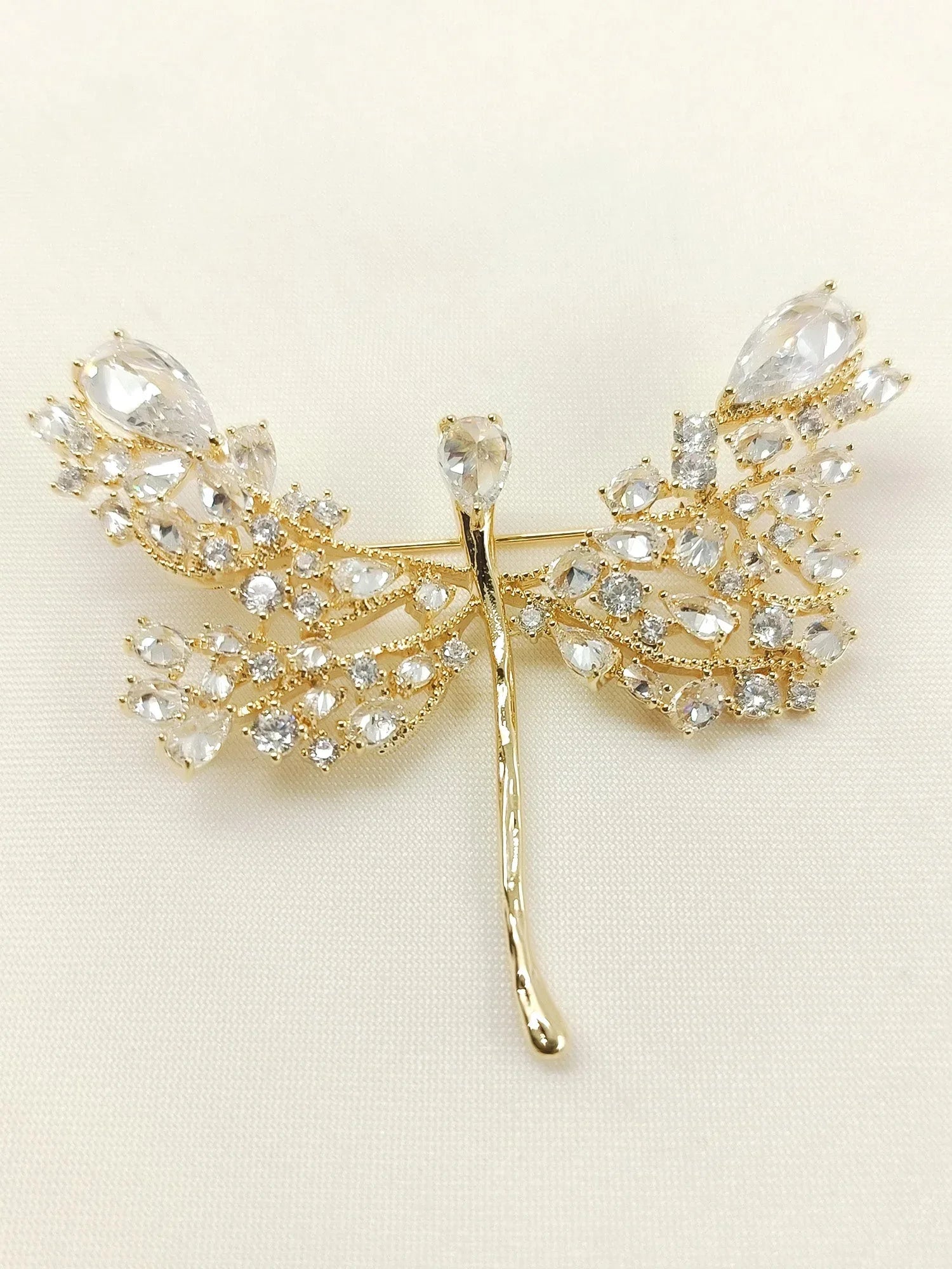 Shabnam Golden Butterfly Brooch