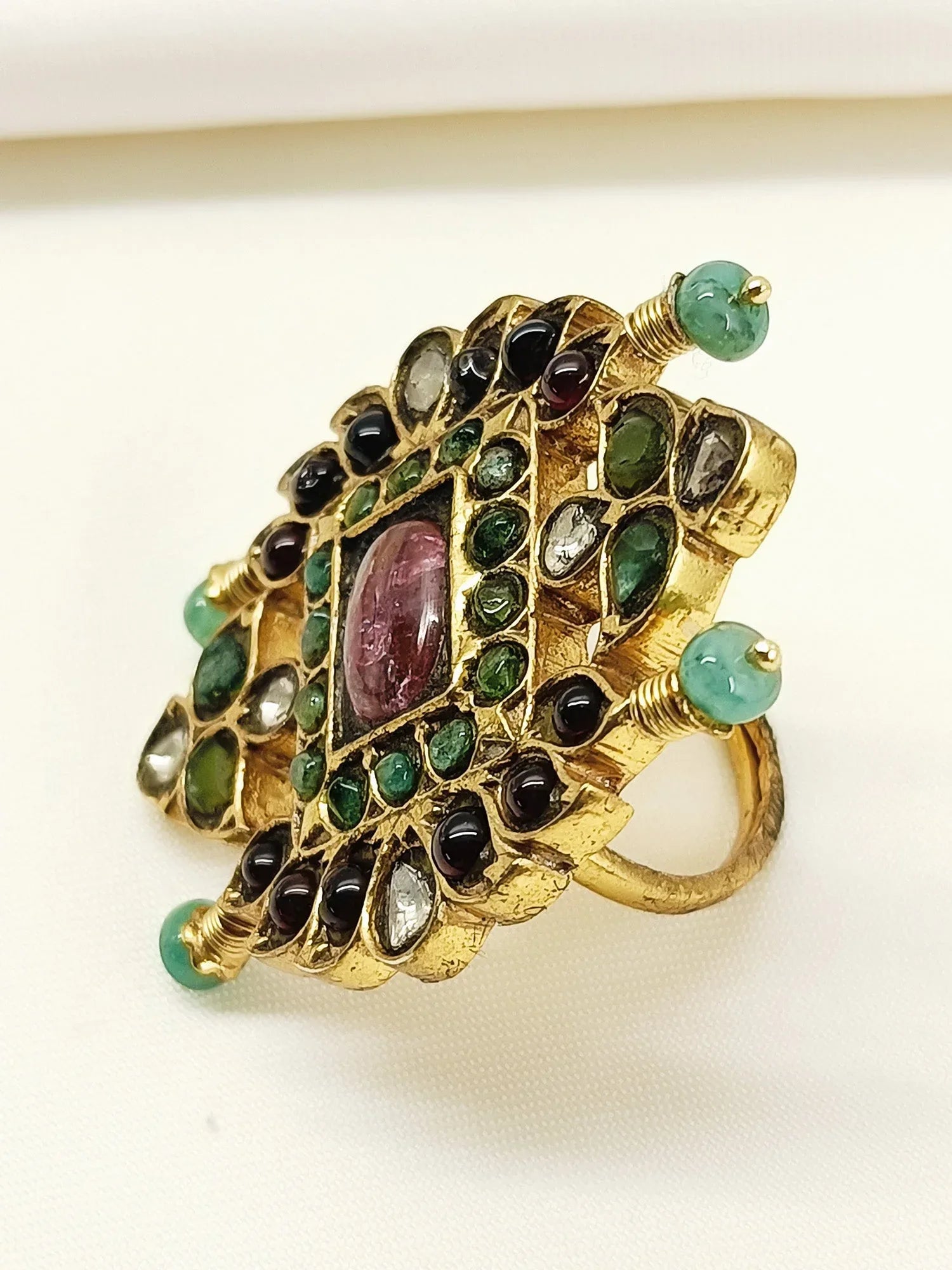 Sumona Multi Colour 92.5 Silver Finger Ring