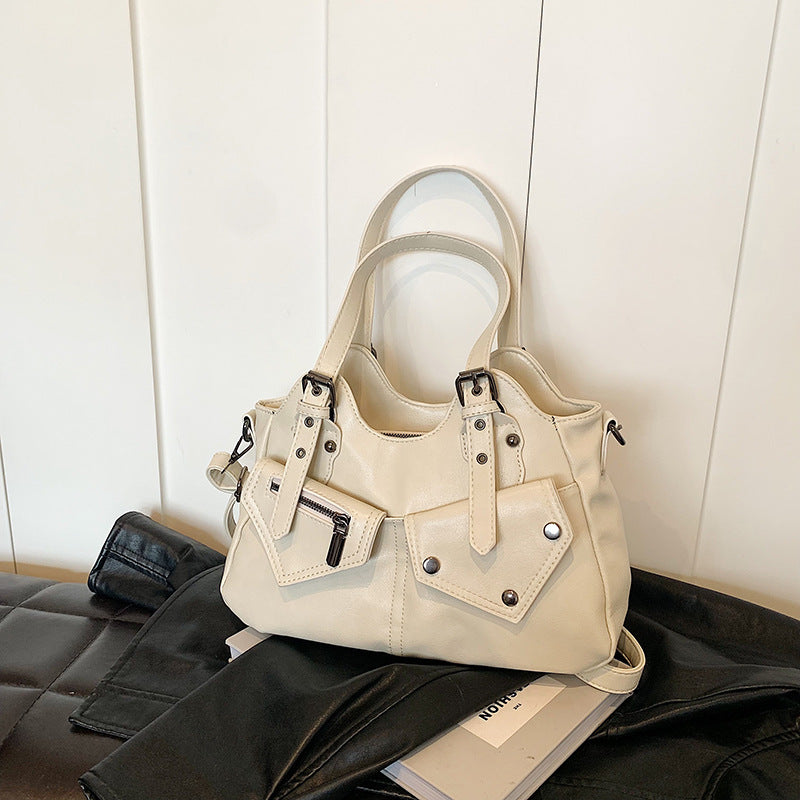 Women's Road Rebel Tote - Retro Moto-Inspired Convertible Carryall with Industrial Hardware
