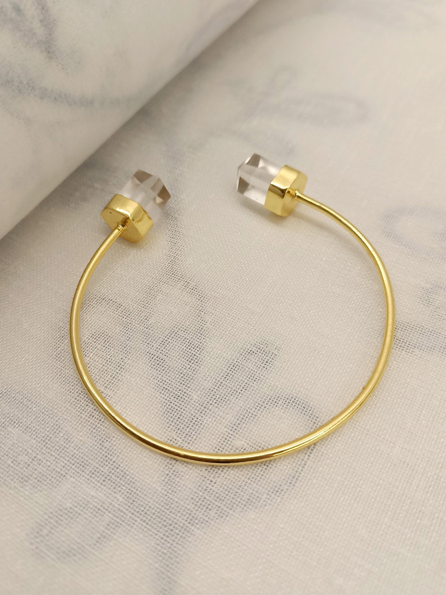 Champa White Crystal Quartz Western Bracelet - qivii