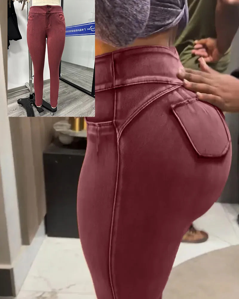 Shapshe® Stretch Hip-Lifting Skinny Jeans for Curvy Women - By Qivii