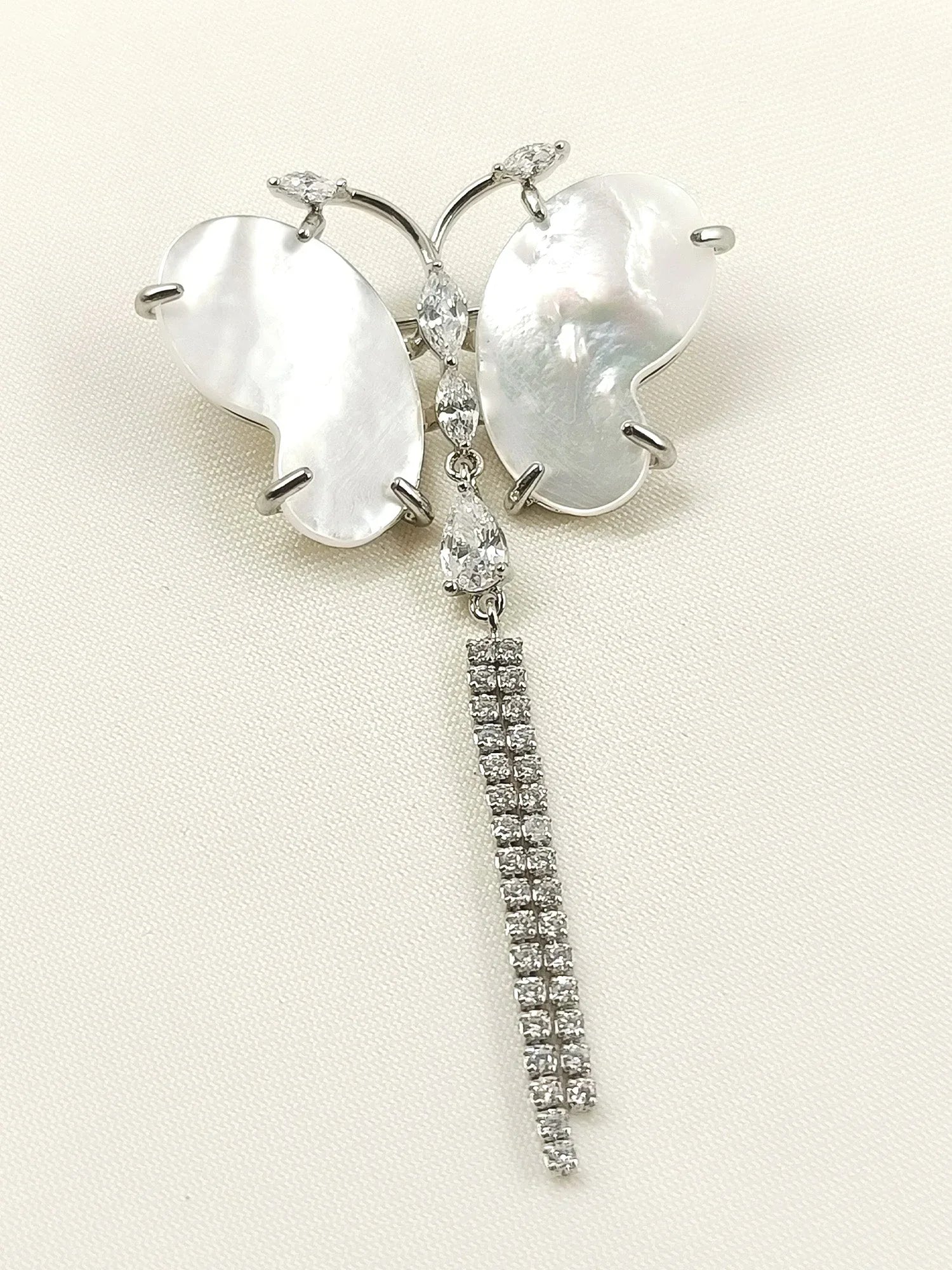James White Butterfly Brooch