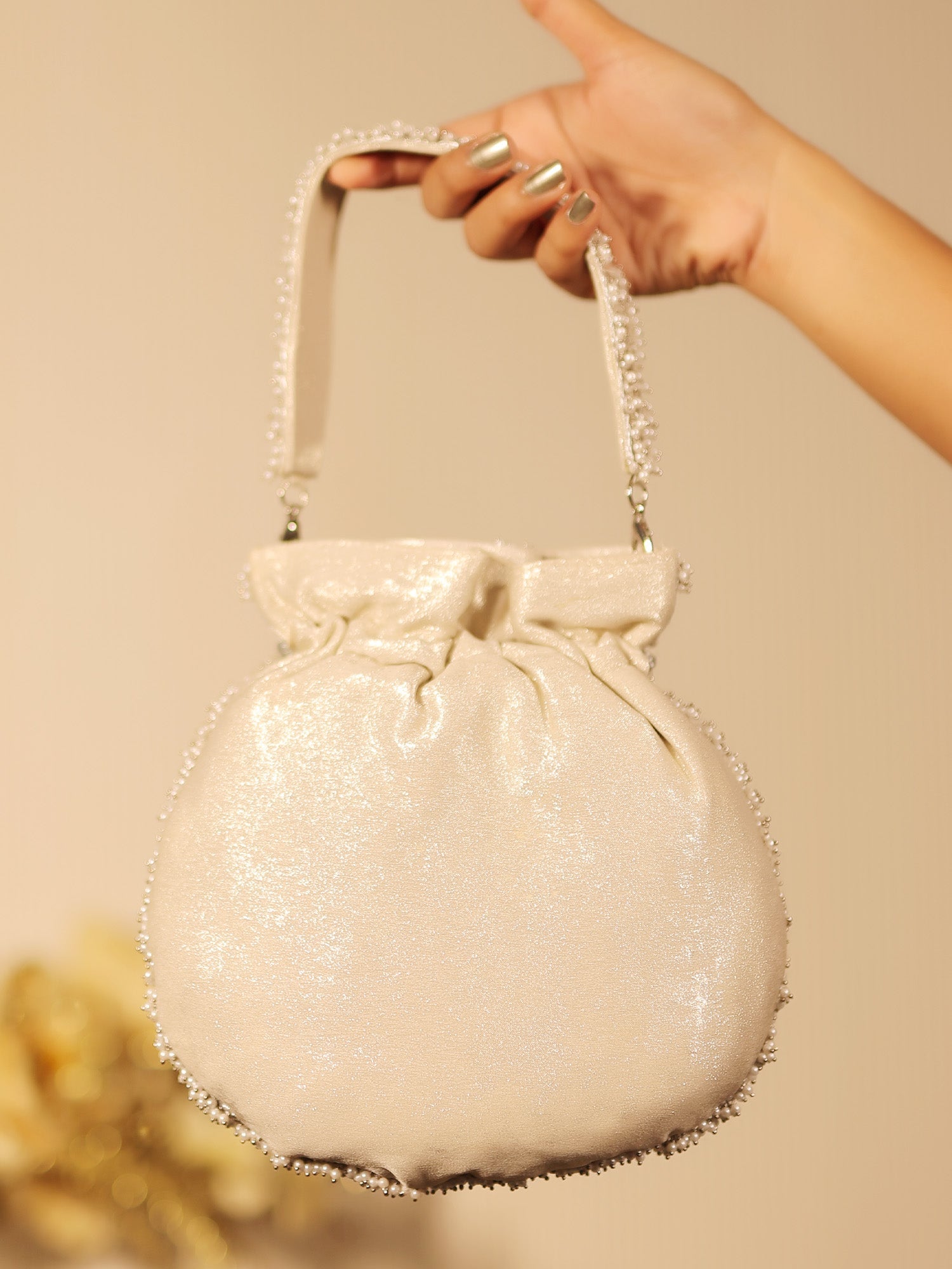 Raelynn Silver Potli Bag