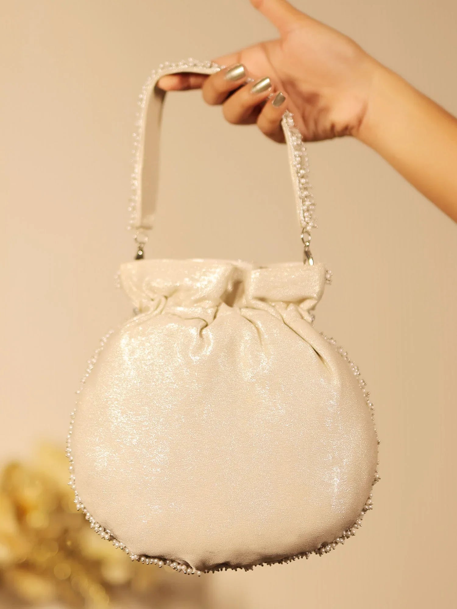 Raelynn Silver Potli Bag