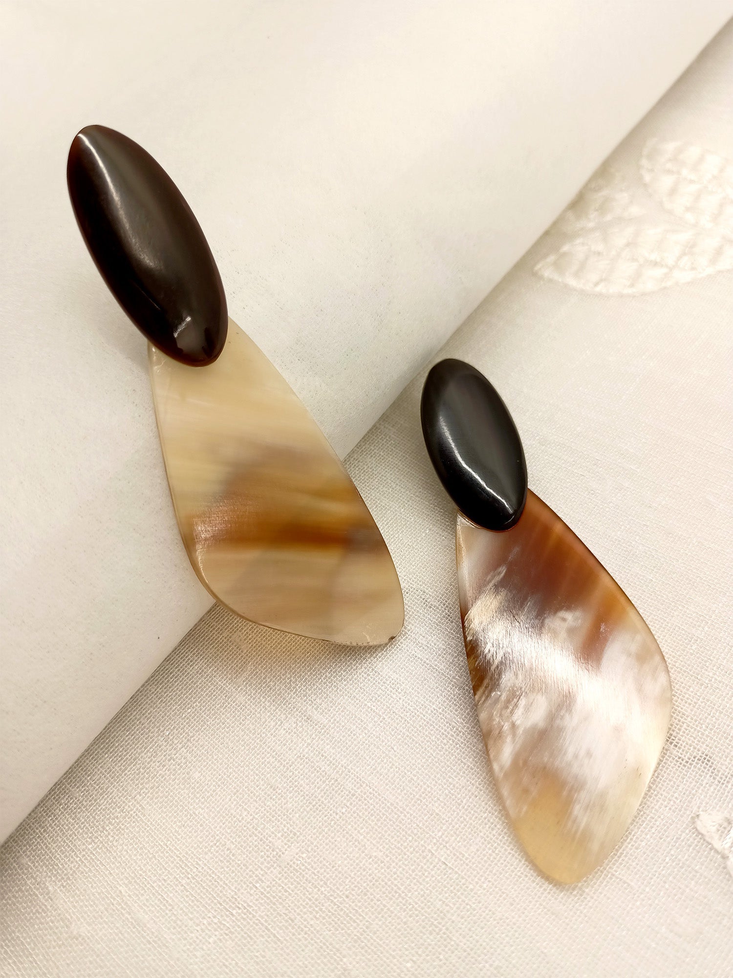 Fukinsei Beige Acrylic Western Earrings - qivii