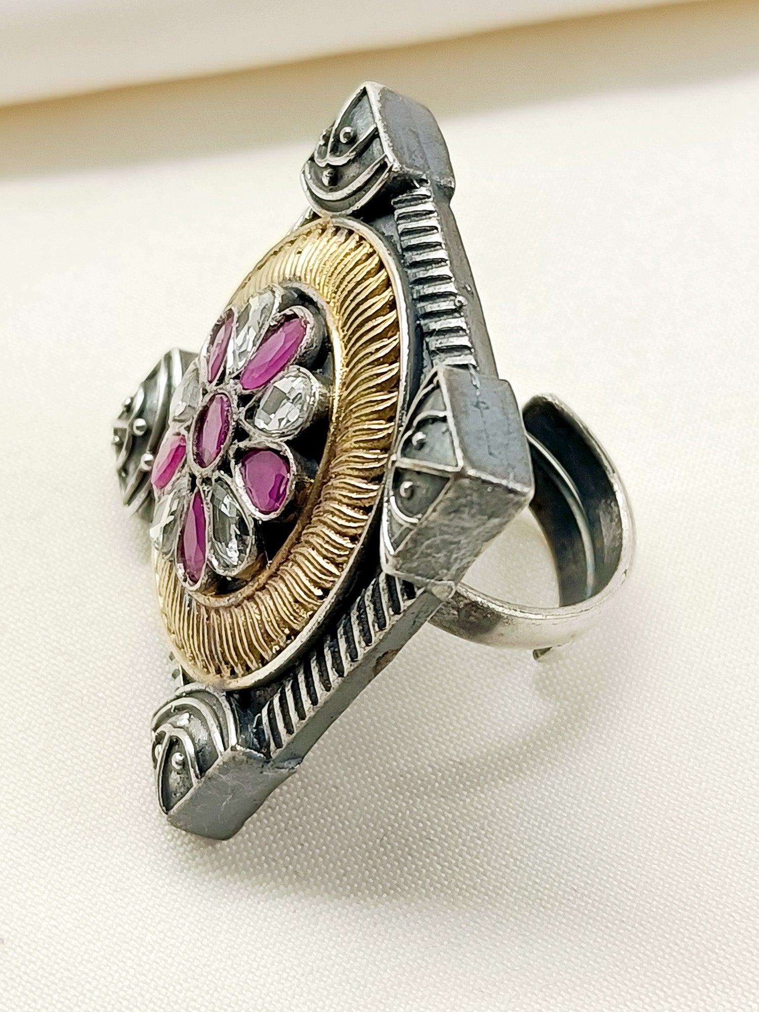 Pranali W&R Oxidized Finger Ring