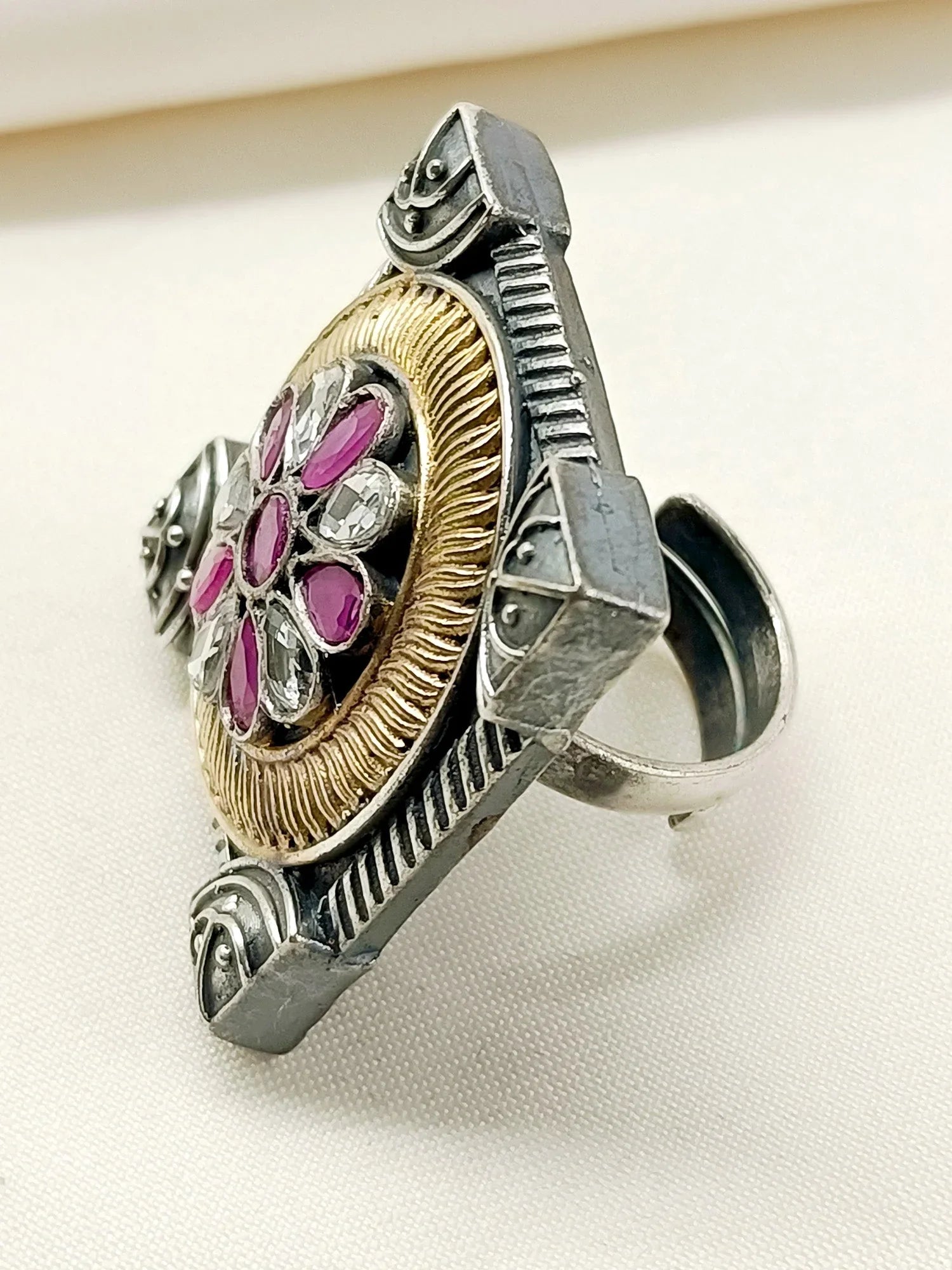 Pranali W&R Oxidized Finger Ring