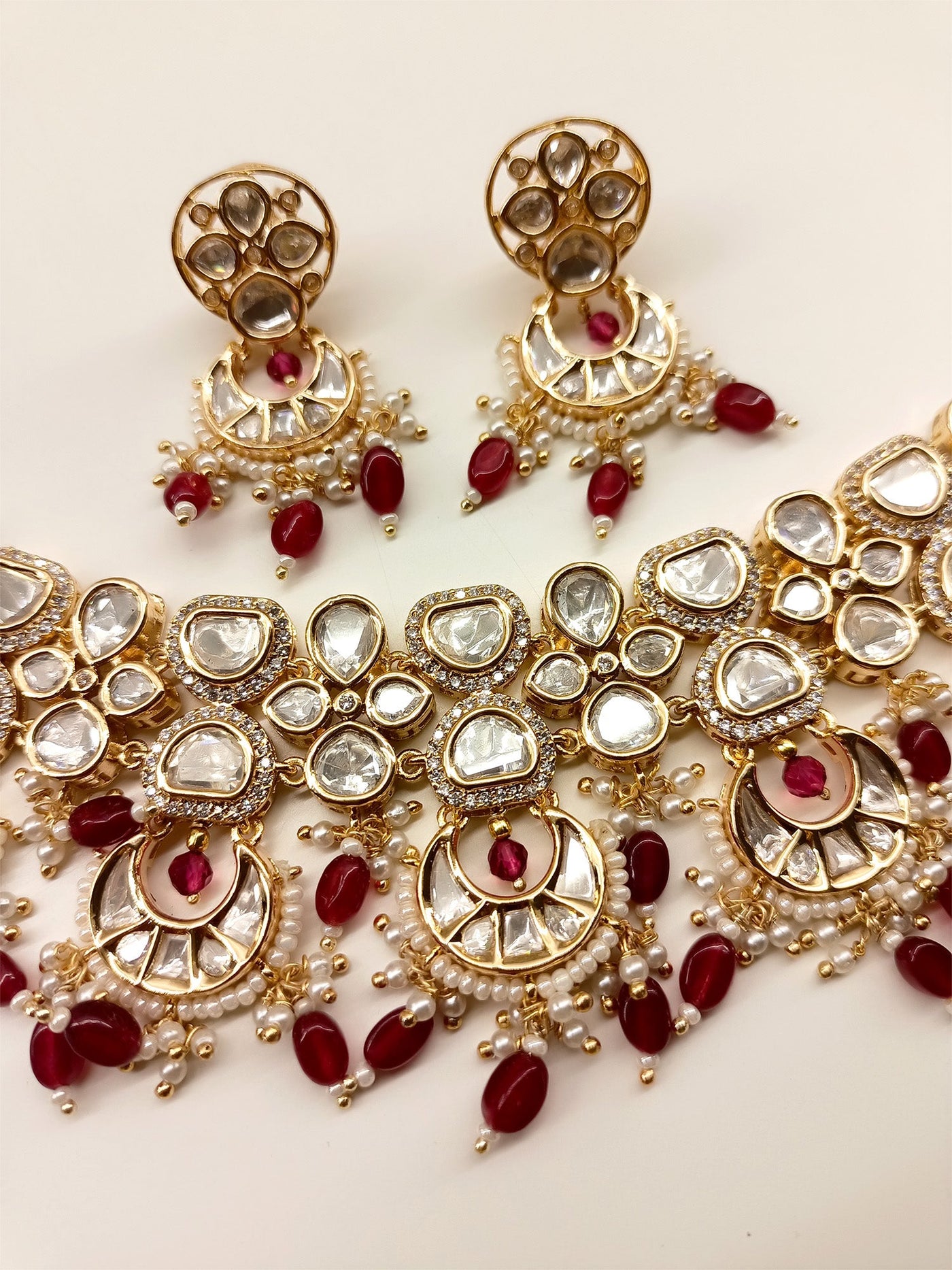 Zaria Ruby Kundan Necklace Set