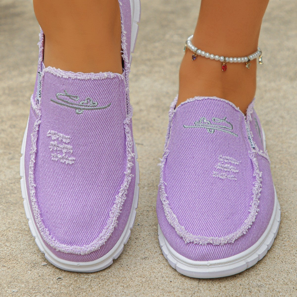 Women's Hazel Washed Canvas Slip-On Shoes - Vintage Casual Comfort Sneakers (US 5-10)