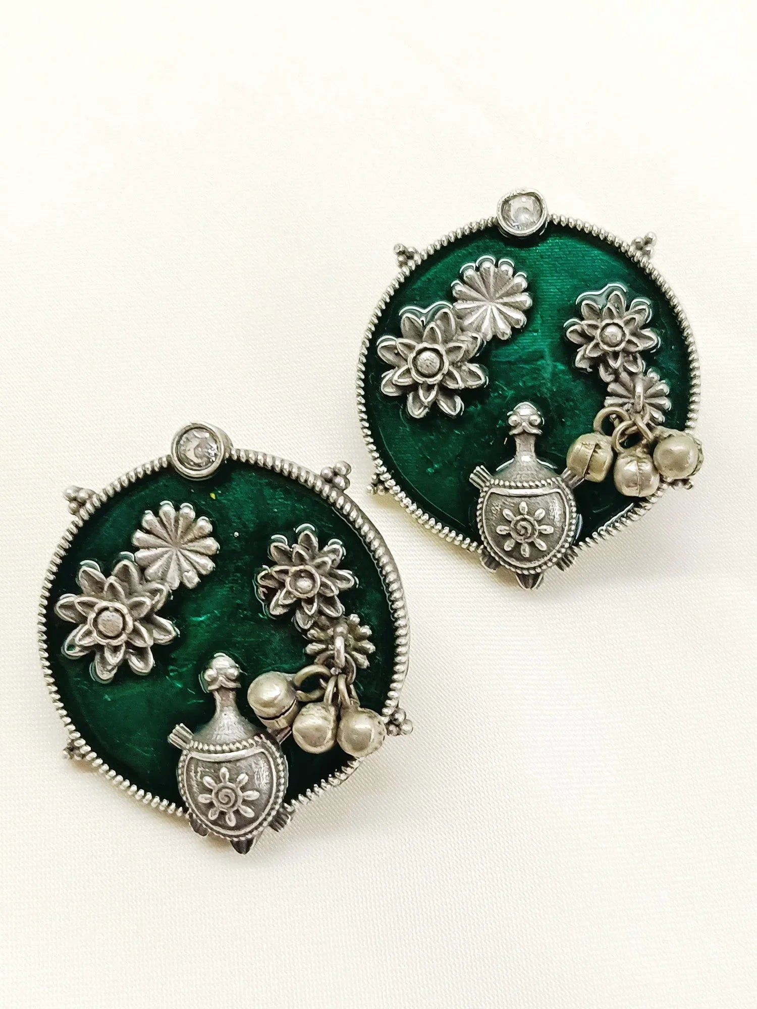 Shyamali Green Oxidized Tops