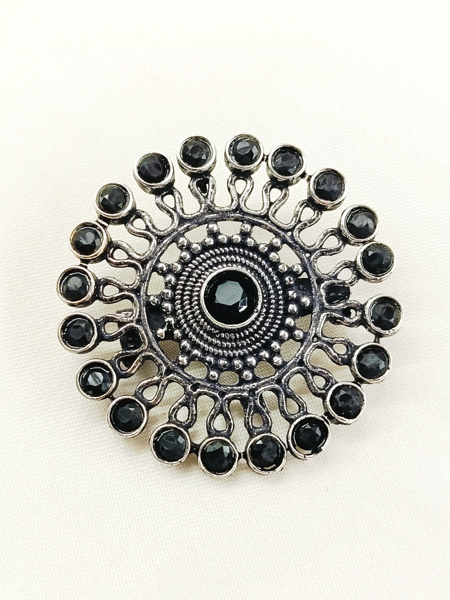 Advik Black Oxidized Brooch