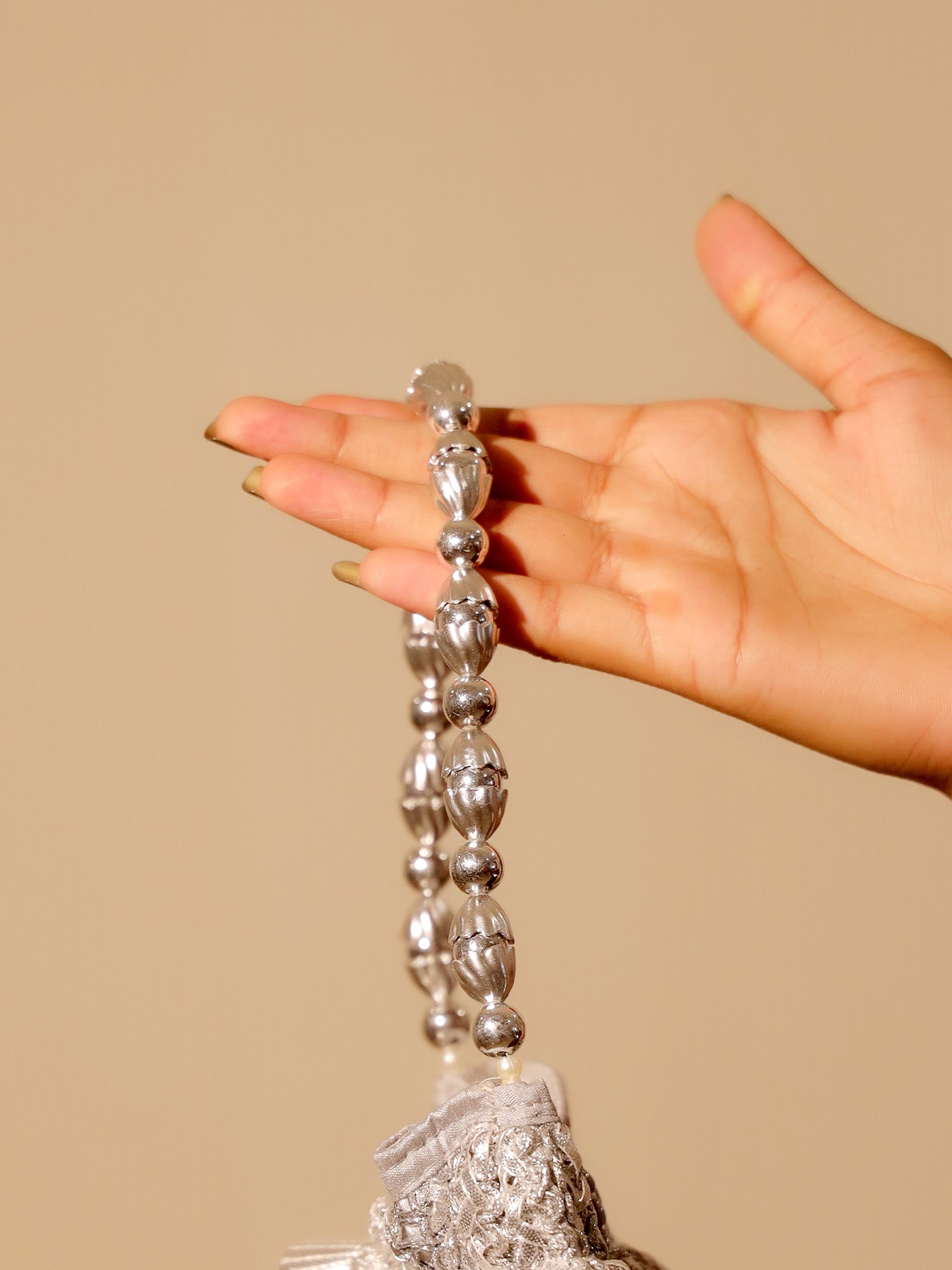 Subhika Silver Potli Bag - qivii