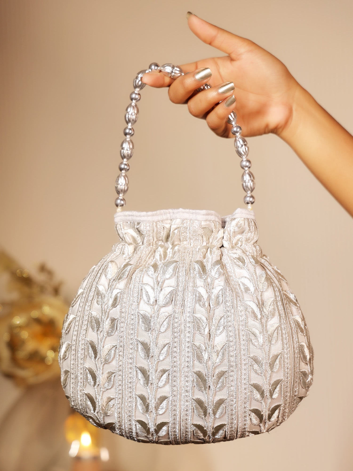Doris Silver Potli Bag