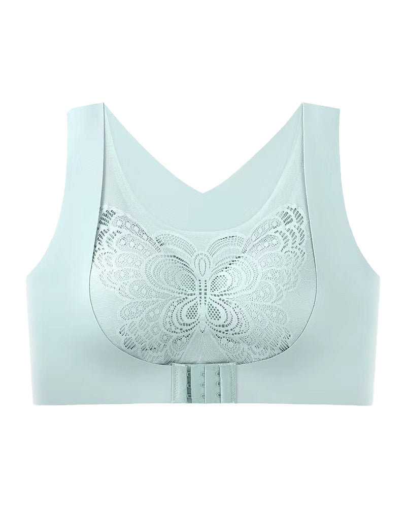 Seamless Front Buckle Push up Wireless Bra Correcting Hunchback - By Qivii