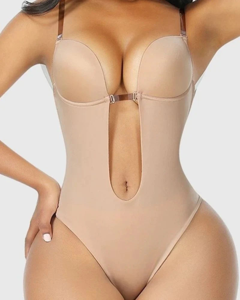 Shapewear Women Plus Size Backless Shapewear Integrated Bra Body Shaper Seamless Open Crotch Shapewear - By Qivii