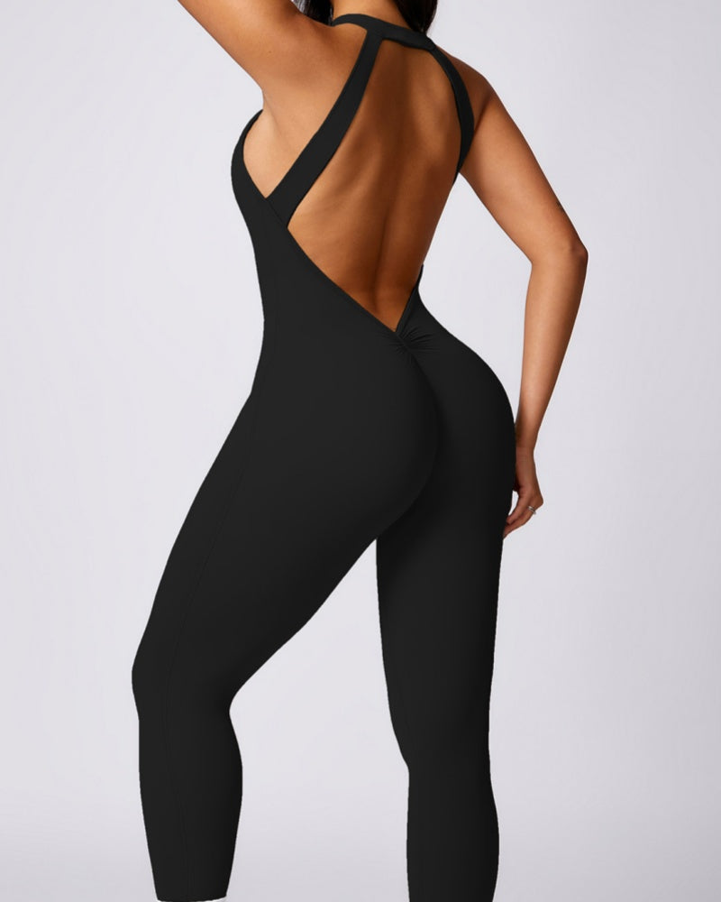 Peach Hip-lifting and Beautiful Back Quick-drying Yoga Jumpsuit - By Qivii