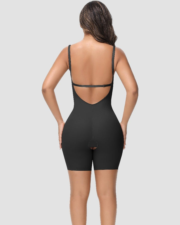Shapshe® Women's U Plunge Strapless Tummy Control Bodysuit Low Back Built In Bra Shapewear