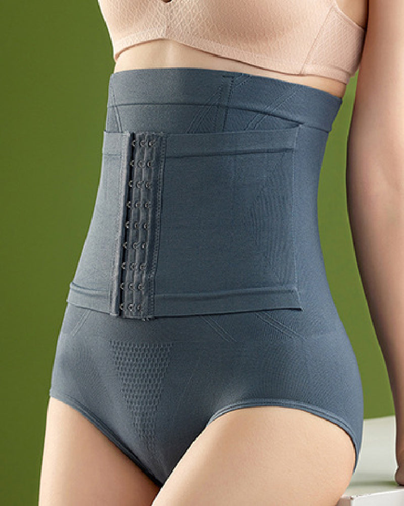 9-Breasted Hooks High Waist Tummy Control Butt Lift Shapewear Panties - By Qivii