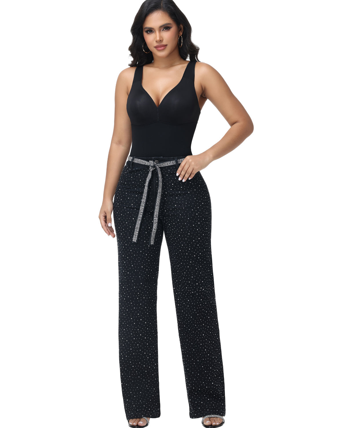 Shapshe® Wide Straps V Neck Tummy Tuck Shapewear Bodysuit