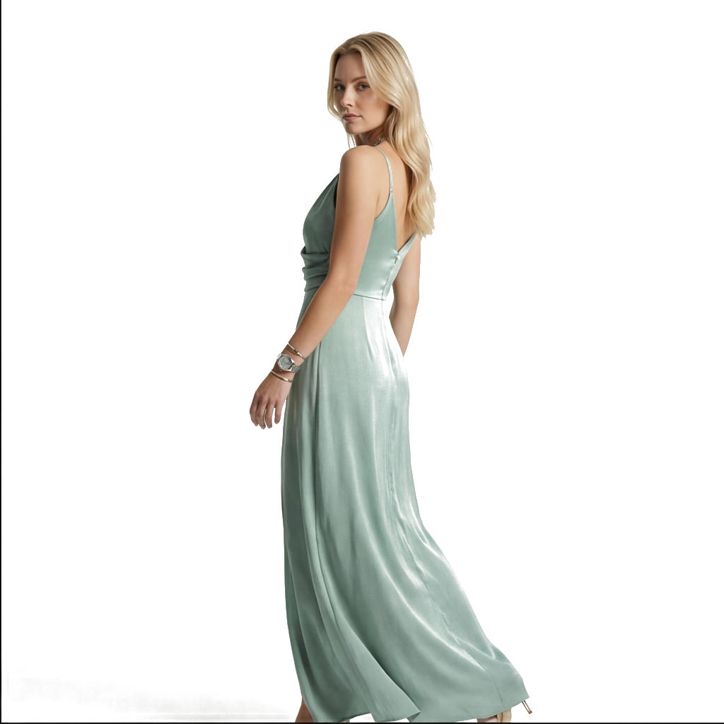 Elara V-Neck Slit Dress