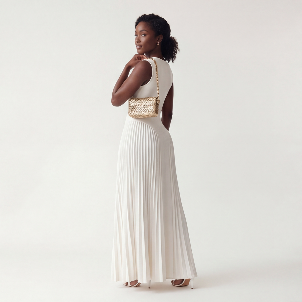 Adriana Pleated Maxi Dress