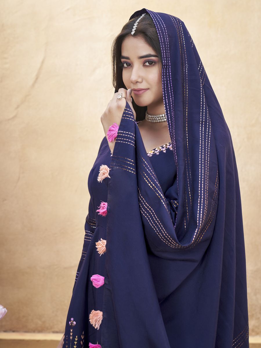 ROMAN SILK DUPATTA with foil print and 230 mtr length